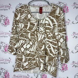 Olsen Europe butterfly top Brown and White rhinestone button 🦋 made in Greece